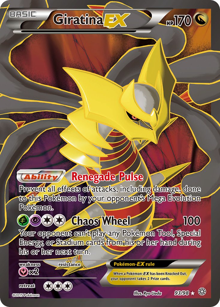 Giratina EX trading card with detailed design and text