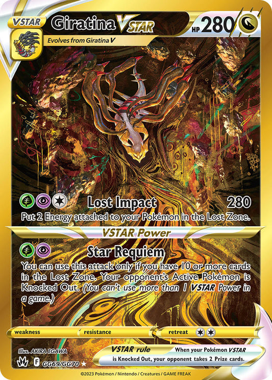 Pokémon trading card featuring Giratina VSTAR with detailed artwork and text.